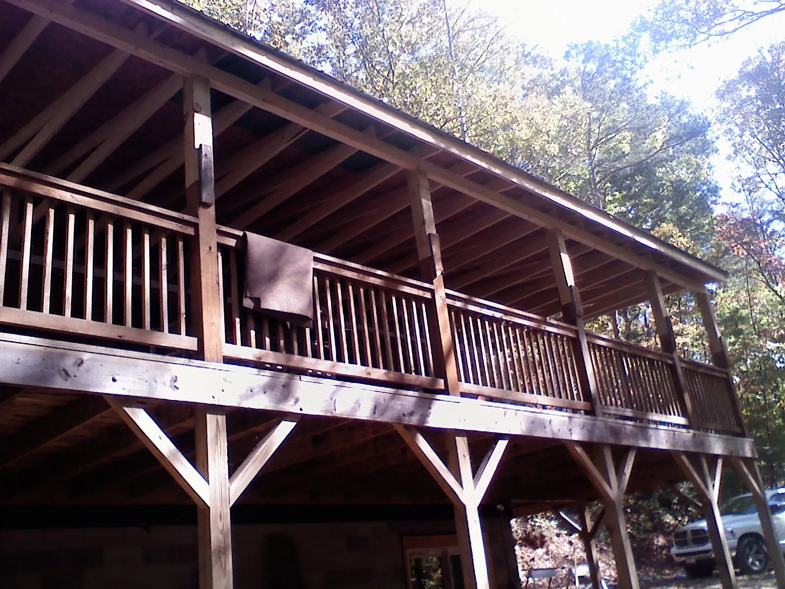 Timber framing under a new elevated porch and deck — Roof Leak Repair in Saint Pauls by Roofing Brothers